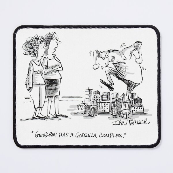 Artikelvorschau, Godzilla Complex Gag-Cartoon entworfen und verkauft von IanBakerToons.