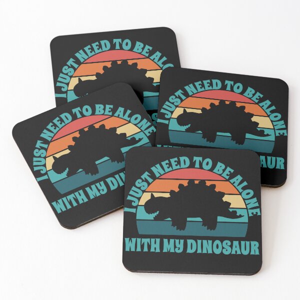 Item preview, I Just Need To Be Alone With My Dinosaur Retro Sunset designed and sold by PeachesMommy.