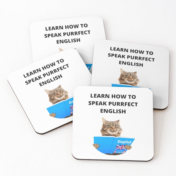 Item preview, Learn how to speak purrfect English, funny teacher meme, funny humorous teachers day meme quotes, funny teachers day quotes for teachers, students designed and sold by haRexia.