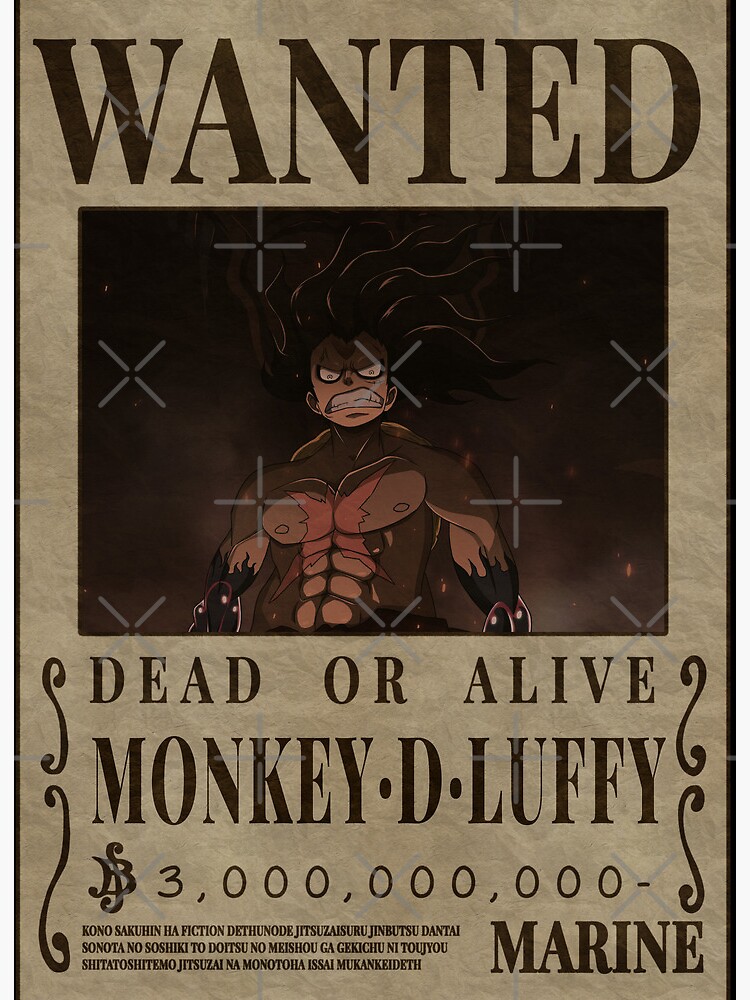 One piece luffy nika gear 5 wanted poster wall art, luffy png pinterest 