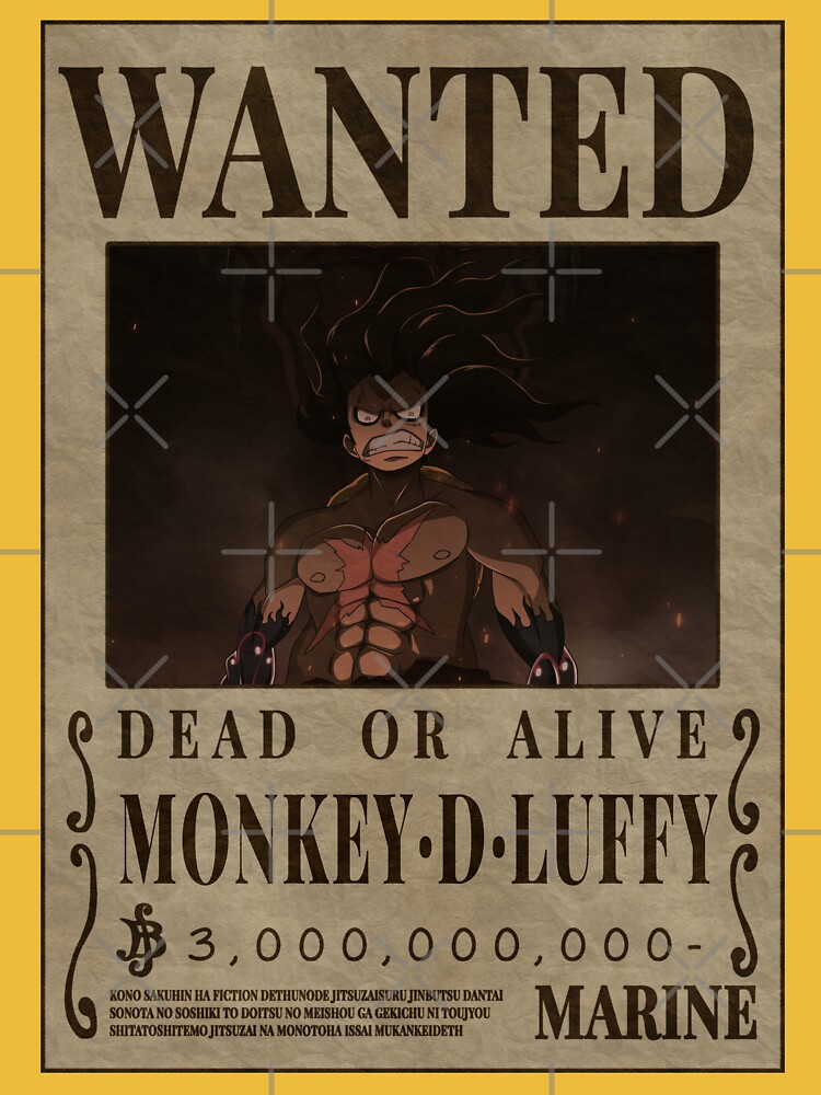 Monkey D Luffy Wanted Poster, One Piece , Painting by Celeste