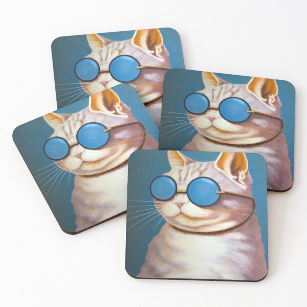 Item preview, Funny Cat Face With Funky Glasses for Catmom Catdad designed and sold by MythicModern.