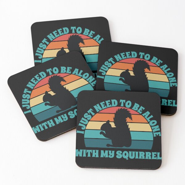 Item preview, I Just Need To Be Alone With My Squirrel Retro Sunset designed and sold by PeachesMommy.