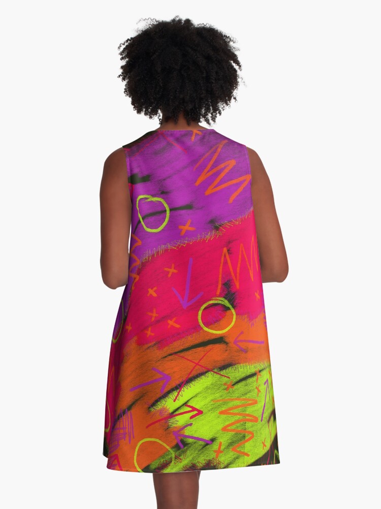 Thumbnail 3 of 4, A-Line Dress, 80s infused with pizzazz designed and sold by LilyBurgess.