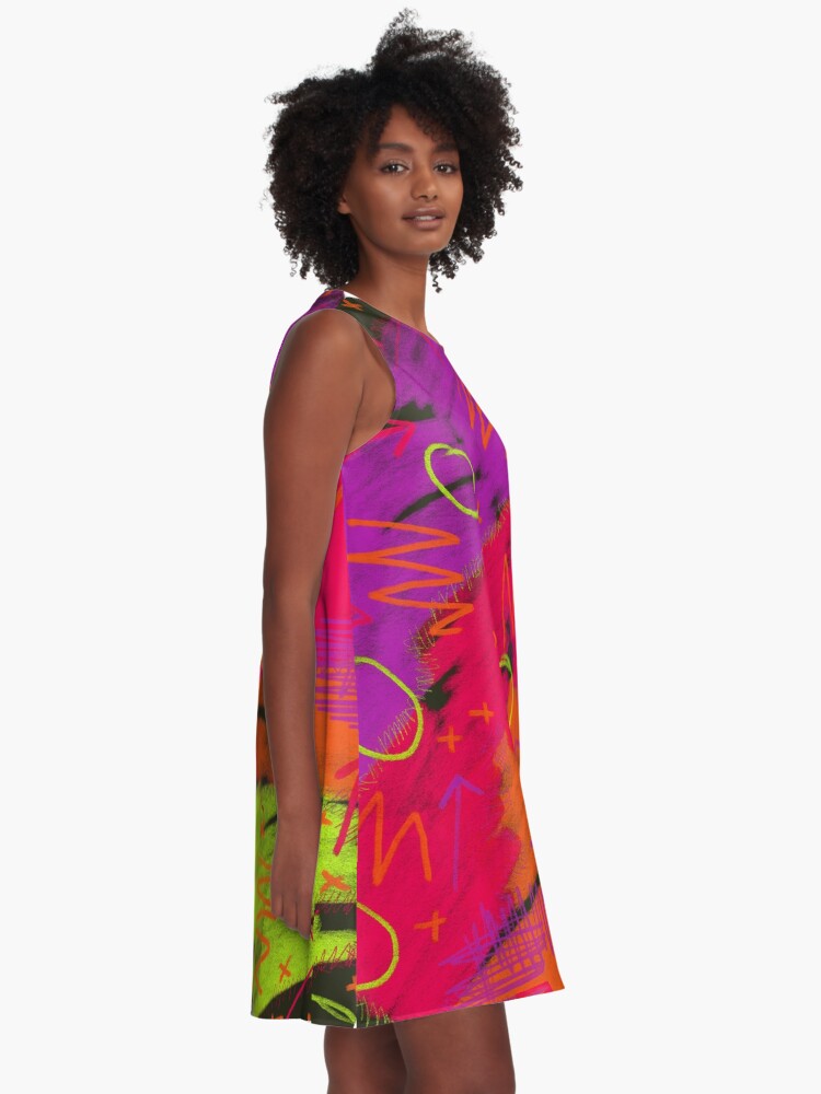 Thumbnail 2 of 4, A-Line Dress, 80s infused with pizzazz designed and sold by LilyBurgess.