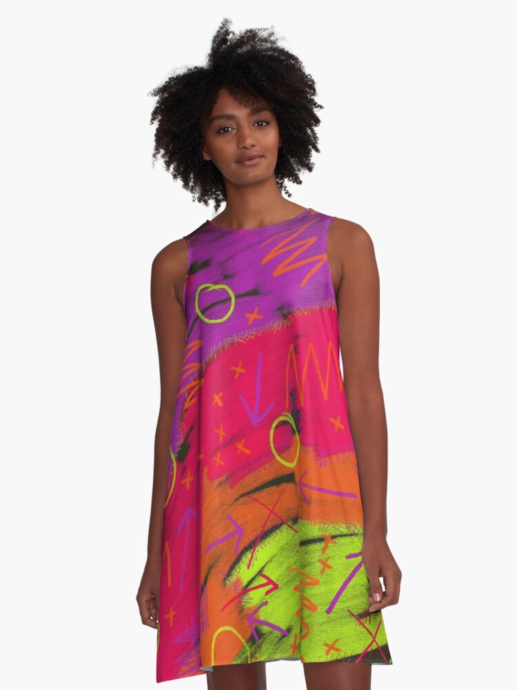 Thumbnail 1 of 4, A-Line Dress, 80s infused with pizzazz designed and sold by LilyBurgess.
