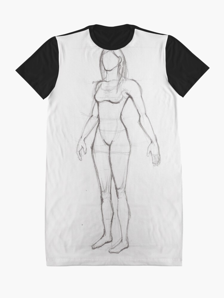 Drawing illustration of anatomy girl seen from side Essential T-Shirt for  Sale by oanaunciuleanu