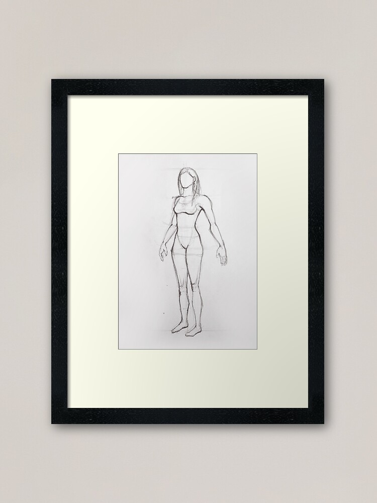 Drawing illustration of anatomy girl seen from side Essential T-Shirt for  Sale by oanaunciuleanu