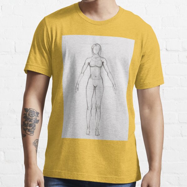 Drawing illustration of anatomy girl seen from side Essential T-Shirt for  Sale by oanaunciuleanu