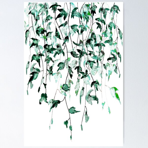 Item preview, hand painted Ivy on the wall watercolor designed and sold by ColorandColor.