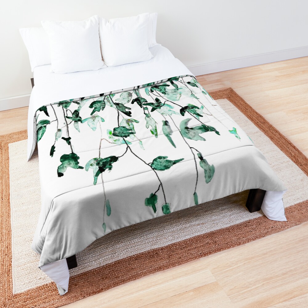 Ivy on the wall watercolor Comforter
