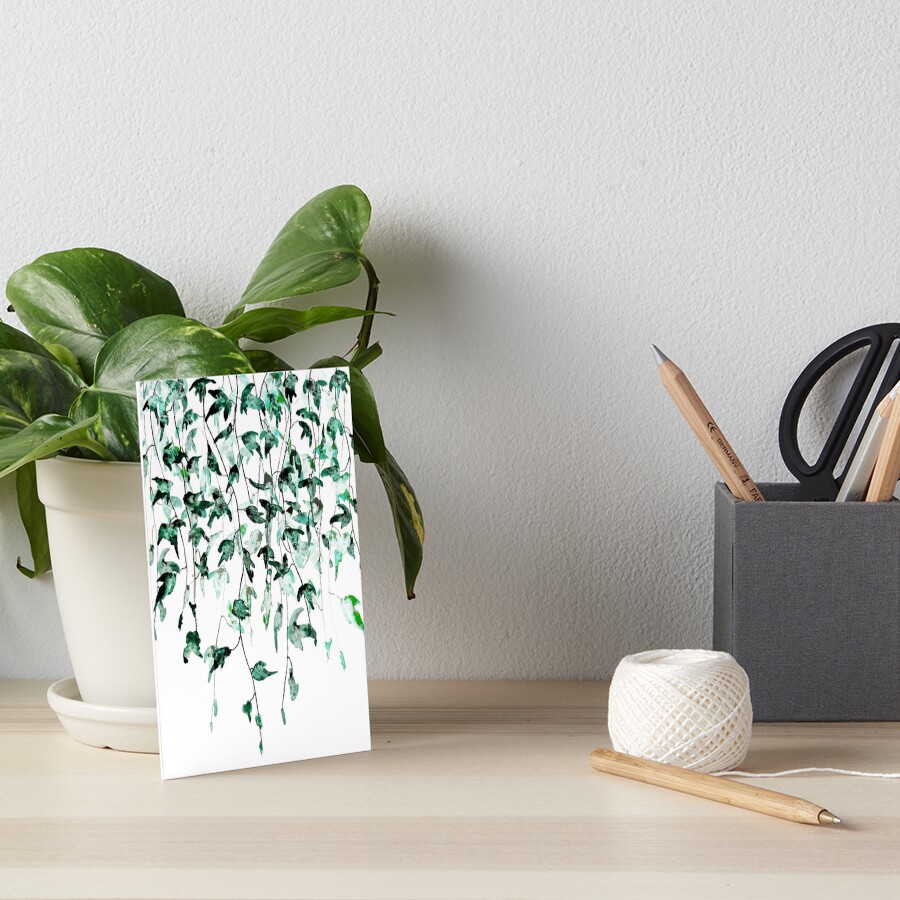 Ivy on the wall watercolor Art Board Print