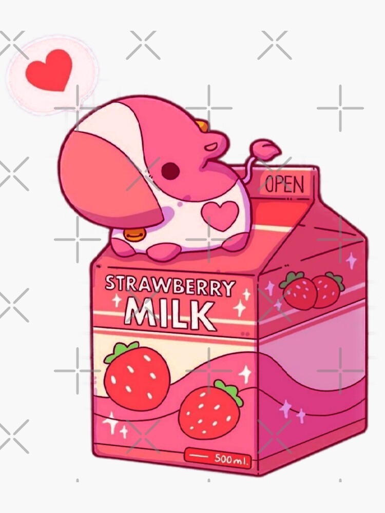 Strawberry Milk Sticker for Sale by BeeReckless