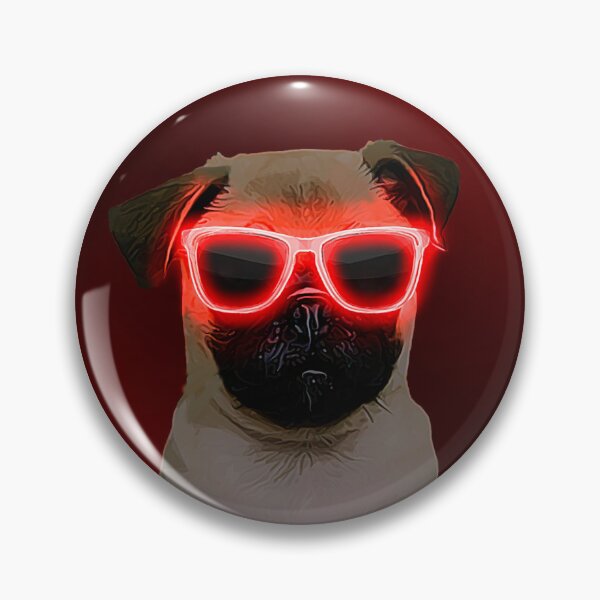 Item preview, Red Neon Glasses Pug designed and sold by L'art Designs.
