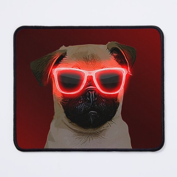 Item preview, Red Neon Glasses Pug designed and sold by L'art Designs.