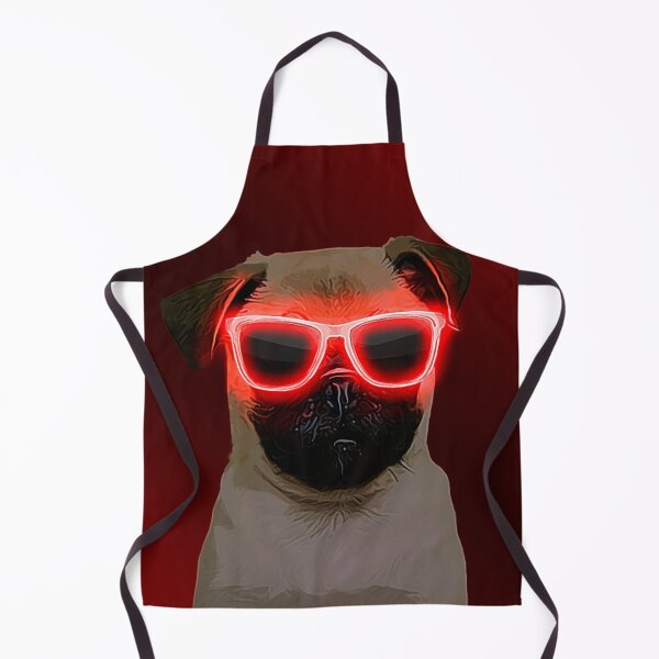 Item preview, Red Neon Glasses Pug designed and sold by L'art Designs.
