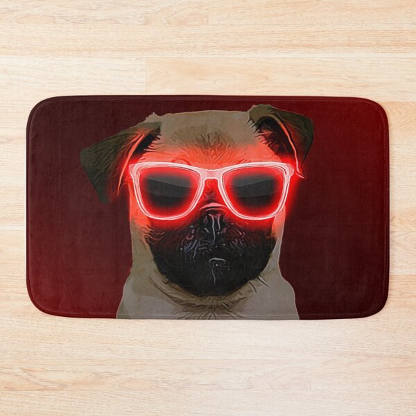 Item preview, Red Neon Glasses Pug designed and sold by L'art Designs.