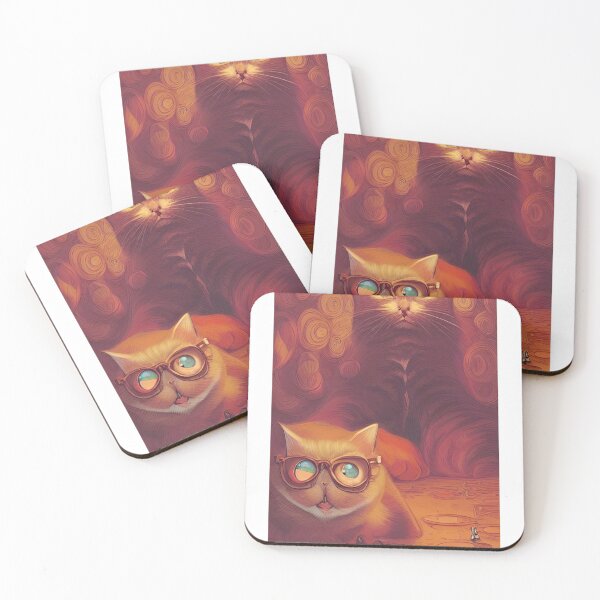 Item preview, Funny Cat Face With Funky Glasses (White) designed and sold by MythicModern.