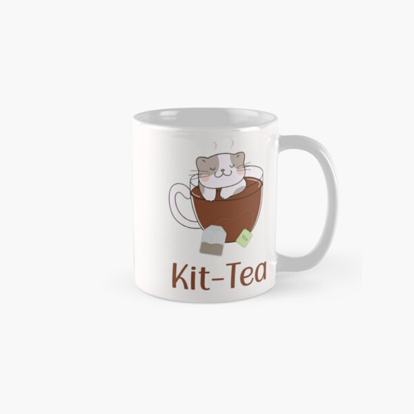 Kit Tea Kitten Cat Mug Tea Time Kawaii Feline Kitty Pun Gift Maglietta 