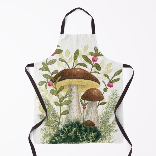 Item preview, Wild Mushrooms and Red Berries Watercolor Painting designed and sold by AlicjaCurioseur.
