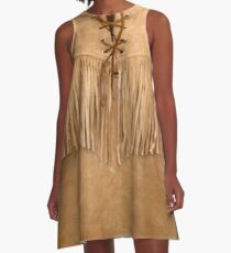 SUEDE LEATHER WESTERN SHIRT A-Line Dress