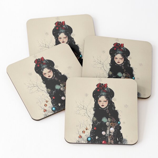 Item preview, Abstract Lady in Christmas clothes designed and sold by JinxedMonster.