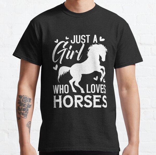 Aperçu de l'œuvre Juste une fille qui aime les chevaux Cadeaux d'équitation Filles Cheval créée et vendue par Kevins16.