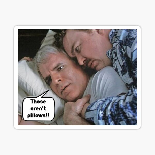 "Those aren't pillows!" Sticker for Sale by IanBakerToons Redbubble