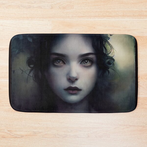 Item preview, Girl with Blue Flowers designed and sold by aiartbysig.