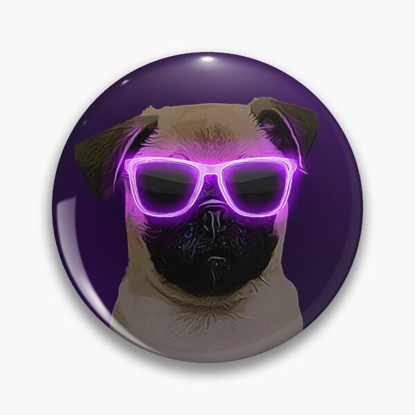 Item preview, Purple Neon Glasses Pug designed and sold by L'art Designs.