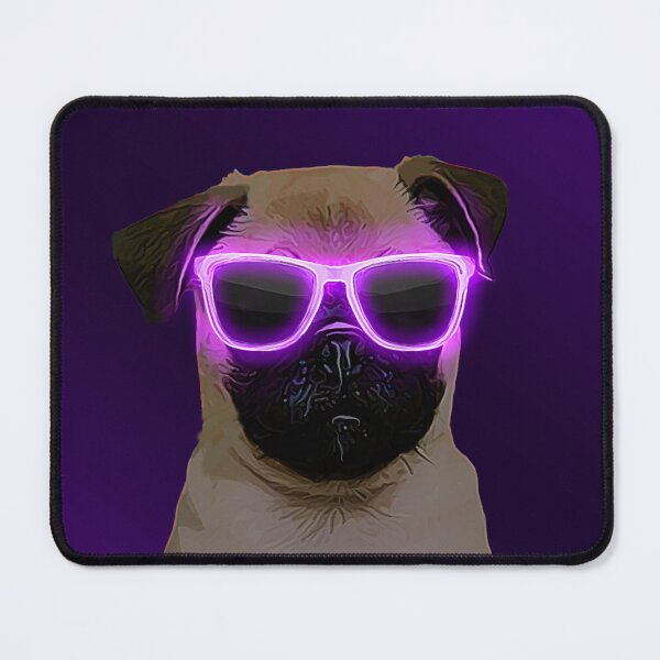 Item preview, Purple Neon Glasses Pug designed and sold by L'art Designs.