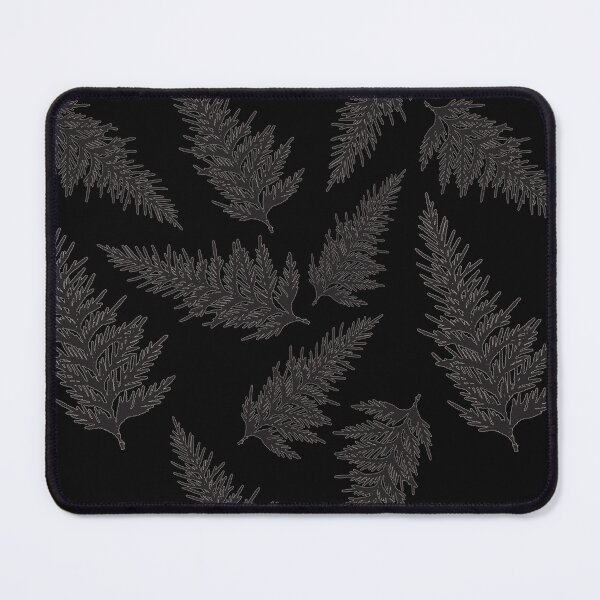 Item preview, Illustrated cedar needles branches grey on black designed and sold by AngelDawnDesign.