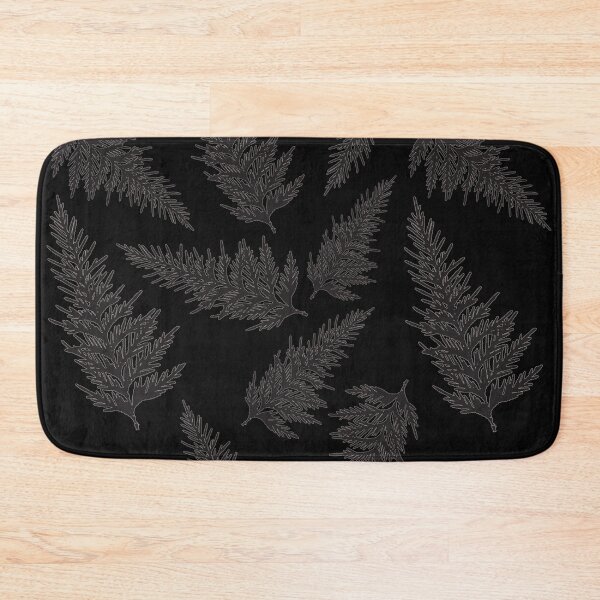 Item preview, Illustrated cedar needles branches grey on black designed and sold by AngelDawnDesign.