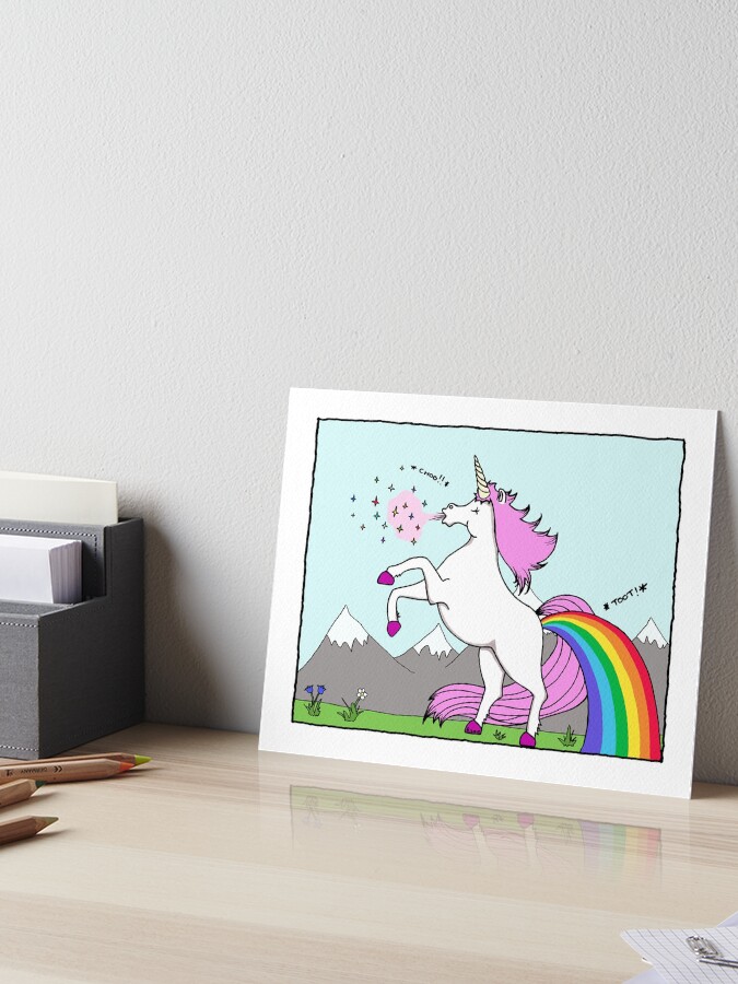 Einhorner Niesen Glitzer Und Furz Regenbogen Galeriedruck Von Immy Redbubble