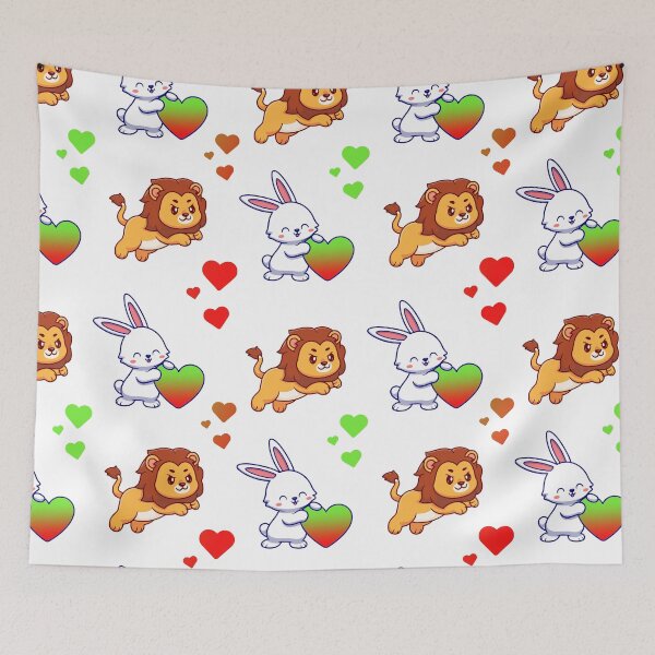 Item preview, Leo and Bunny with BJYX Love Heart Pattern Design  designed and sold by DMJPRINT.