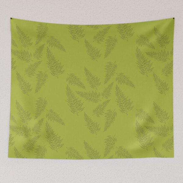 Item preview, Illustrated scattering of cedar needle branches acid green designed and sold by AngelDawnDesign.