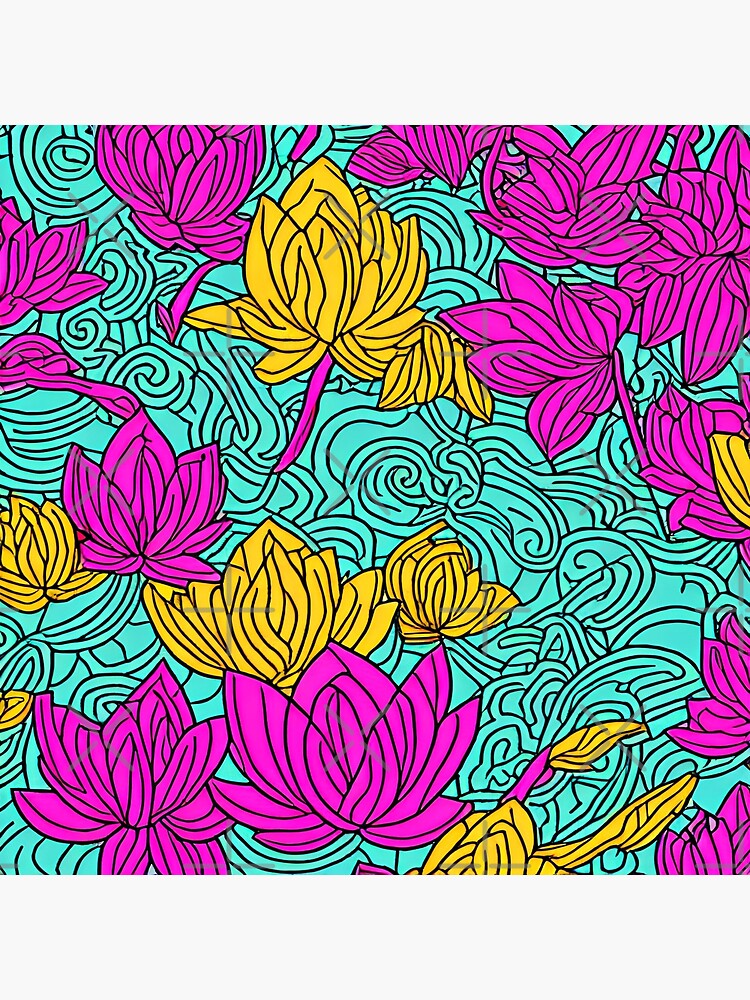 digital-art-of-lotus-flower-pattern-poster-for-sale-by-art-of-ai