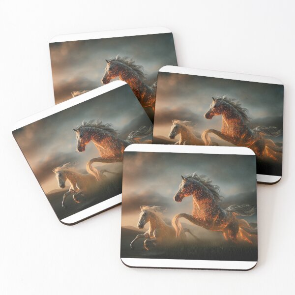 Item preview, 2 Fire Horse Spirits Galloping  designed and sold by Michael Kent.