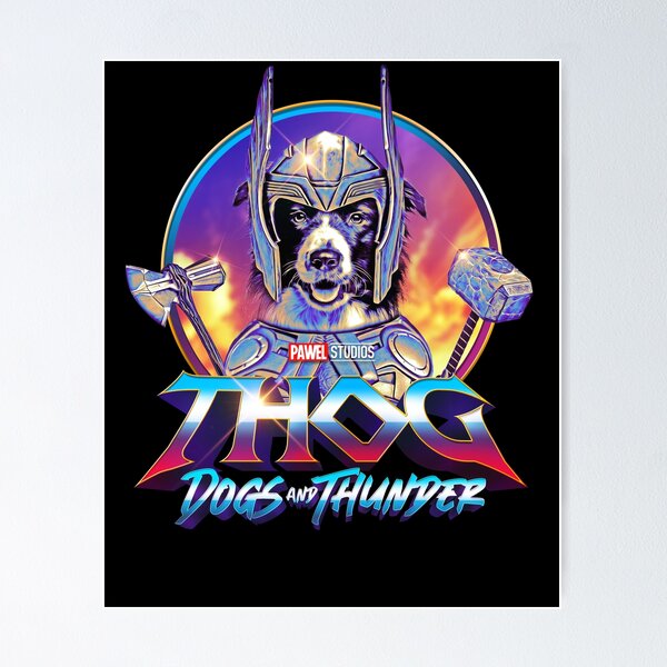 Item preview, THOG - Dogs and Thunder - Funny Border Collie Superhero designed and sold by BrainlabStudios.