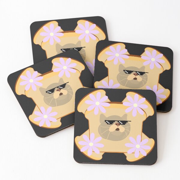 Item preview, cat flower toast designed and sold by ProjectOfColor.