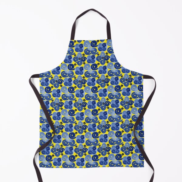 Aperçu de l'œuvre Bleu sur spirales jaunes créée et vendue par bmfabricdesigns.
