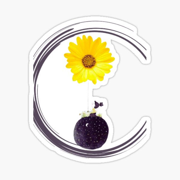 child holding sunflower Sticker