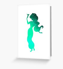 Princess with bird Inspired Silhouette Greeting Card