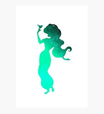 Princess with bird Inspired Silhouette Photographic Print