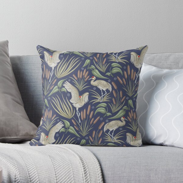 Blue In the Reeds  Throw Pillow