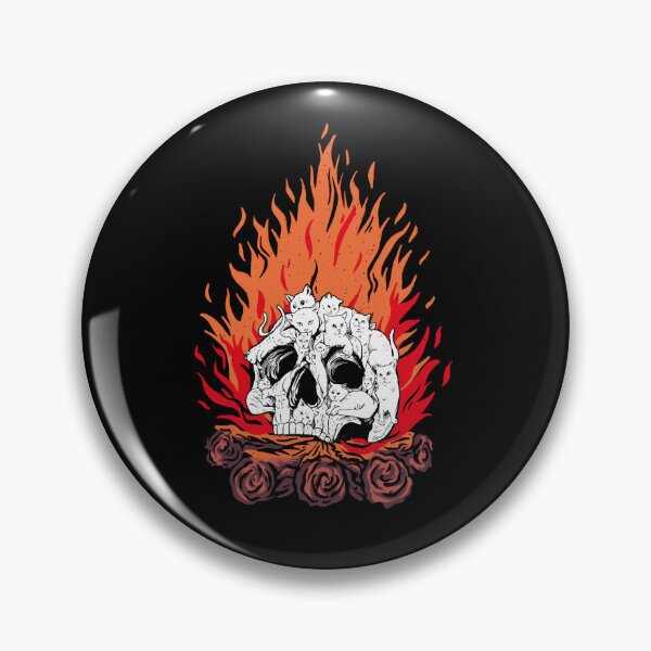 Item preview, Skull cat Halloween gift. This design is perfect for people who love skull fire, Halloween and cats designed and sold by STDesign⭐⭐⭐⭐⭐.