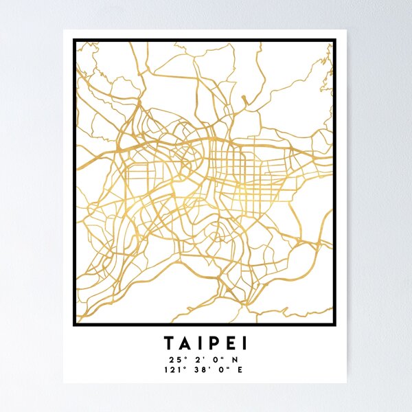 TAIPEI TAIWAN CITY STREET MAP ART Poster