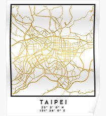 TAIPEI TAIWAN CITY STREET MAP ART Poster