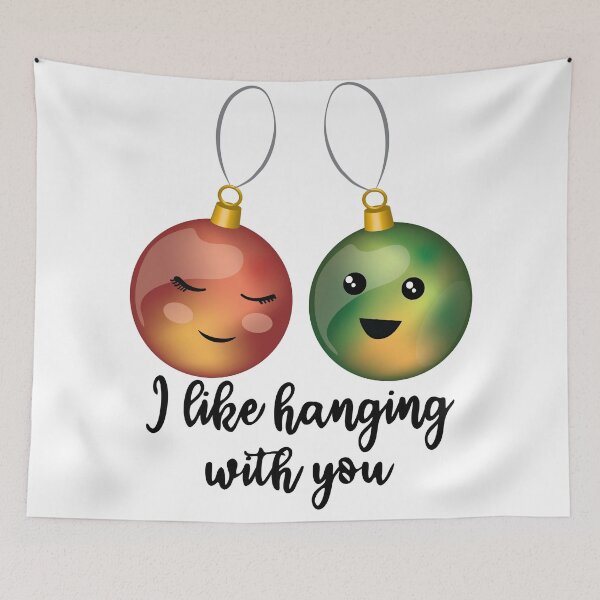 Item preview, I Like Hanging With You - Funny Cute Christmas Puns designed and sold by TheInkElephant.