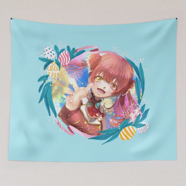Item preview, Houshou Marine Vtuber Hololive Virtual Youtuber Cute Floral Framed designed and sold by creativille.